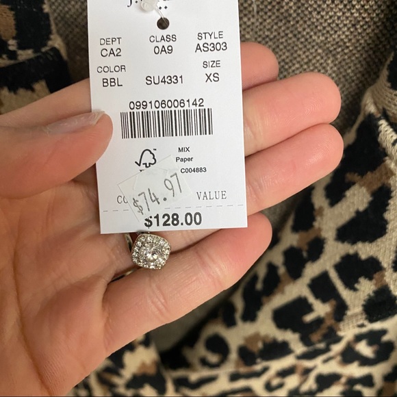 J. Crew Leopard Sweater Blazer Size XS NWT Cotton - Picture 4 of 11
